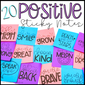 Preview of EDITABLE Positive Sticky-Notes Printable Templates 
