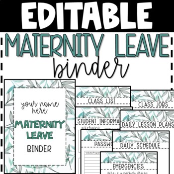 Preview of EDITABLE PowerPoint Maternity Leave Binder