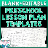 EDITABLE Preschool Lesson Plan Templates