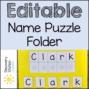 Preview of EDITABLE Preschool Name Puzzle Folder