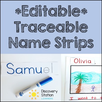 Preview of EDITABLE Preschool Name Tracing Labels