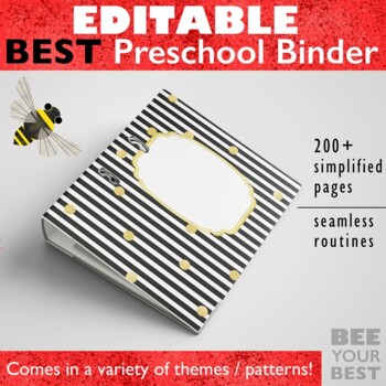 Preview of EDITABLE Preschool Teacher Binder and Planner
