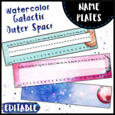 Space Theme Name Plates { Watercolor } - Editable