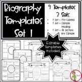 EDITABLE or Print & Go  Biography Templates / Graphic Orga