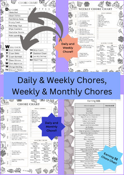 Daily - Weekly Transportation Chore Chart - Editable Digital Download –