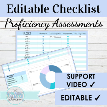 Preview of EDITABLE Proficiency Based Assessment Tracker for Spanish | World Language