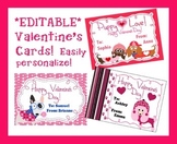 *EDITABLE* Puppy Dog Valentine's Cards for Students, Staff