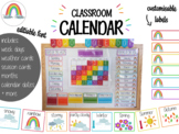 EDITABLE Rainbow Classroom Calendar / Weather & Season / Display