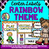 EDITABLE Rainbow Classroom Center Signs and Labels BACK TO SCHOOL