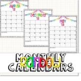 EDITABLE Rainbow Monthly Calendars!