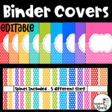 EDITABLE Rainbow Polka Dot Binder Covers