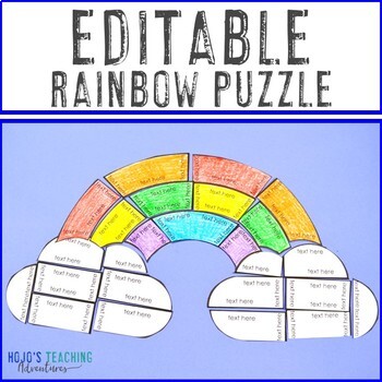 Preview of EDITABLE Rainbow Craft | Make Your Own Spring Activities for Math, ELA, & MORE