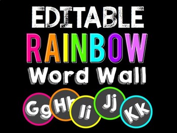 Preview of EDITABLE Rainbow Word Wall