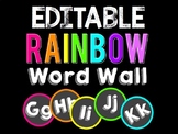 EDITABLE Rainbow Word Wall