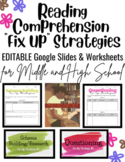 EDITABLE Reading Comprehension "Fix Up" Strategy Slides & 