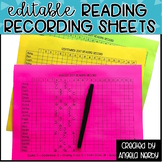EDITABLE Reading Recording Sheets