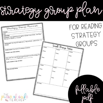 Preview of EDITABLE Reading Strategy Group Planner