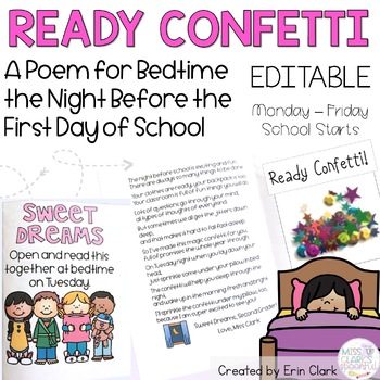 Preview of EDITABLE Back to School Ready Confetti Poem {FREE}