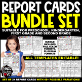 EDITABLE Report Cards for Preschool, Kindergarten, 1st Gra