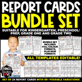 EDITABLE Report Cards for Kindergarten, Preschool, Grade 1