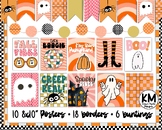 EDITABLE Retro Fall Halloween Posters + Borders + Buntings