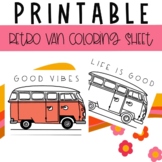 EDITABLE - Retro Van Coloring Sheet - Digital or Printable!