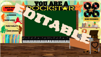 Preview of EDITABLE Rockstar Virtual Classroom Background