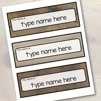 EDITABLE Rustic Desk Name Tags by Classroom Creations by Catherine Coyle