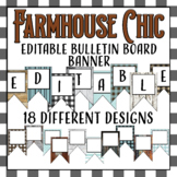 EDITABLE Rustic Farmhouse themed bulletin board banner