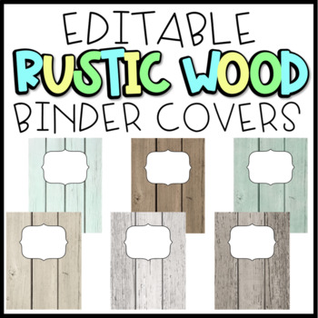 Preview of EDITABLE Rustic Wood Binder Covers FREEBIE