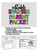 EDITABLE SPANISH OPEN HOUSE PARENT PACKET