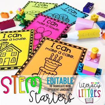 Preview of EDITABLE STEM Starters {Task cards to inspire creativity}