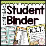 EDITABLE STUDENT BINDER OR TAKE HOME FOLDER {BRIGHTS CLASS