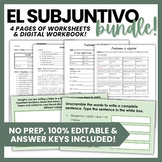 EDITABLE SUBJUNTIVO BUNDLE | Worksheets, Reading, Digital 