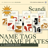 EDITABLE Name Tags - Scandinavian Art Design - Classroom Decor