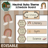 EDITABLE Schedule Board | Neutral Boho Theme Decor