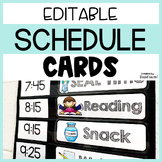 Editable Schedule Cards for Daily Classroom Schedule Display