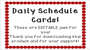 Preview of EDITABLE Schedule Cards