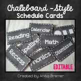 EDITABLE Schedule Cards | Chalkboard Style | Classroom Decor