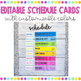 EDITABLE Schedule Cards | Customizable Colors