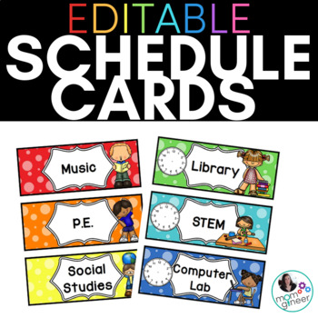 Preview of Editable Schedule Cards with Dots