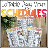 Summer Visual Schedules & Daily Activities - EDITABLE with
