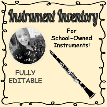 Preview of EDITABLE School Instrument Inventory! (for instrumental music teachers)