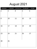 EDITABLE School Year Monthly Calendar (labeled) 2021-2022 