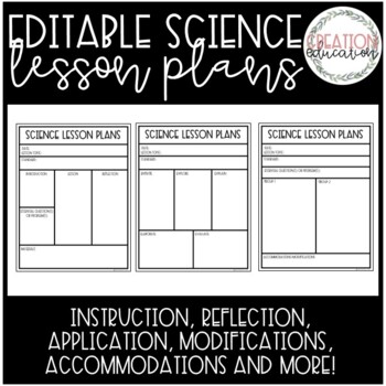 Preview of EDITABLE Science Lesson Plan Templates