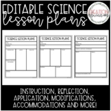 EDITABLE Science Lesson Plan Templates