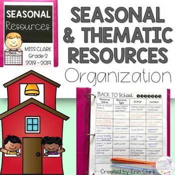 Preview of EDITABLE Seasonal & Thematic Teaching Resources Organization Binder