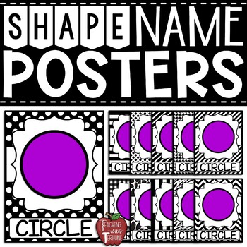 Preview of EDITABLE Shape Name Posters {Black and White Designs}