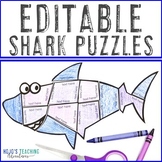 EDITABLE Shark Puzzles: Make Activities on almost ANY topi