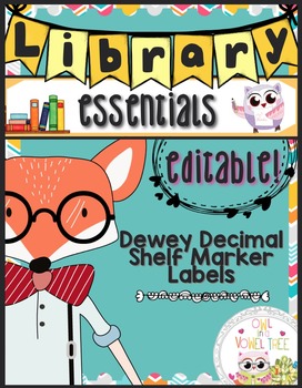 Preview of EDITABLE Shelf Marker Labels- Dewey Decimal for Libraries- Shelf Divider-Signage